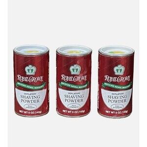 Royal Crown Depilatory Shaving Powder Lemon Lime Fragrance Lot Of 3 New